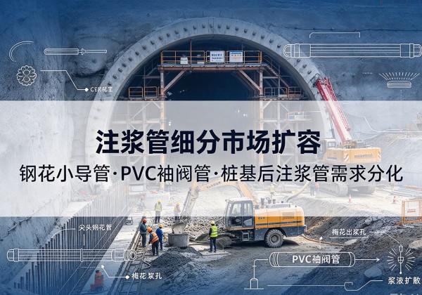红旗注浆管细分市场扩容，隧道钢花小导管、PVC 袖阀管、桩基后注浆管需求分化